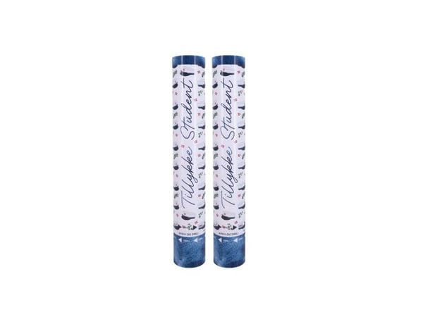 Konfettirør blå og hvit, 2 pk