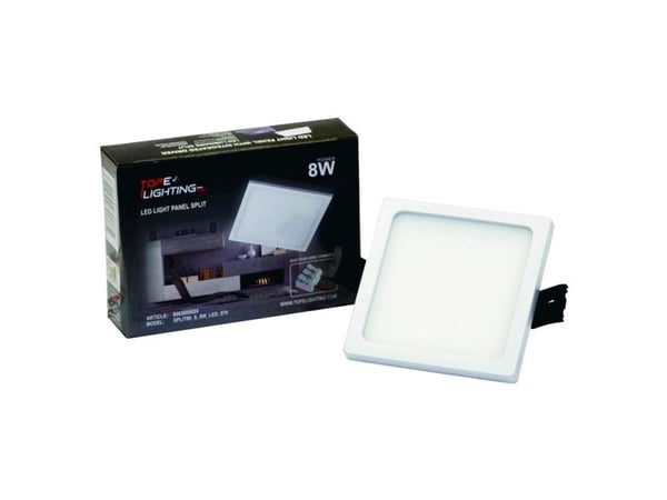 Tope LED innfelt panel SPLIT SQ 8W NW IP44 640 lm