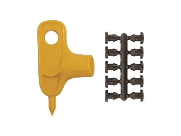 Set: 1 borrnyckel + 10 rörreparationspropp 4 mm