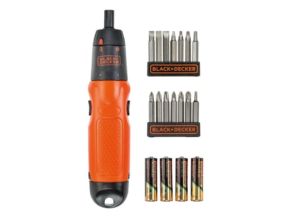 BLACK+DECKER A7073-XJ - Skrutrekker - trådløs - sekskantsokkel - 4 batterier - 1.5 V