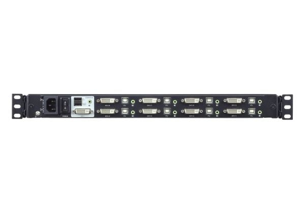 ATEN CL6708MW - KVM-konsoli KVM-kytkin - 8 porte - USB - 17.3" - rackversion - 1920 x 1080 Full HD (1080p) @ 60 Hz - 300 cd/m² - 650:1 - 8 ms - DVI...