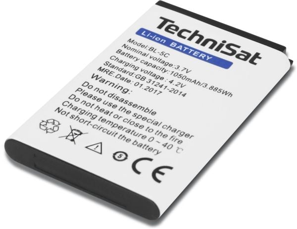 TechniSat BL-5C, Oppladbart batteri, Lithium-Ion (Li-Ion), 3,7 V, 1 stykker, 1050 mAh, 3,885 Wh