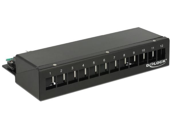 Delock Keystone Desktop Patch Panel - Patch-panel - gagatsvart, RAL 9005 - 12 portar