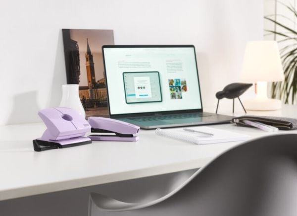 Novus B 2 ColorID 2.0, 25 ark, Lilac, 24/6, 26/6, Metall, Plast, 80 g/m², 6,5 cm