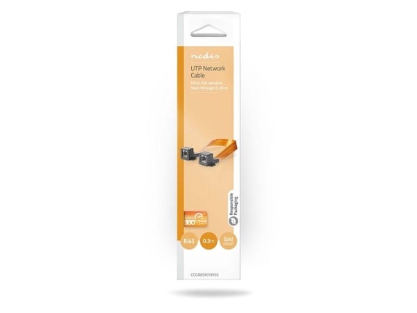 Nedis CCGB85901BK03, 0,3 m, Cat5e, U/UTP (UTP), RJ-45, RJ-45, Sort, Oransje