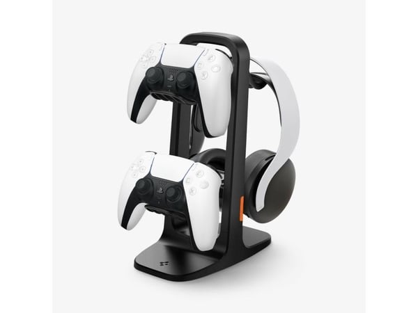 Spigen Controller & Headphone Stand, Nintendo Switch, PlayStation 5, Xbox One, Pidike, musta, Polykarbonaatti, Silikoni