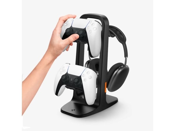 Spigen Controller & Headphone Stand, Nintendo Switch, PlayStation 5, Xbox One, Pidike, musta, Polykarbonaatti, Silikoni