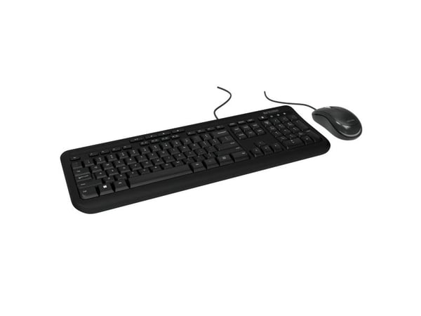 Incase Designed by Microsoft Wired Desktop 600, Full størrelse (100 og), Koblet med ledninger (ikke trådløs), USB, QWERTY, Sort, Mus inkludert