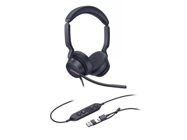 Yealink UH46 Dual - Hodesett - on-ear - kablet - USB-A, USB-C - Certified for Microsoft Teams