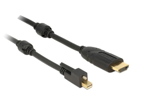 Delock - Adapterkabel - Mini DisplayPort hann til HDMI hann - 3 m - svart - 4K-støtte