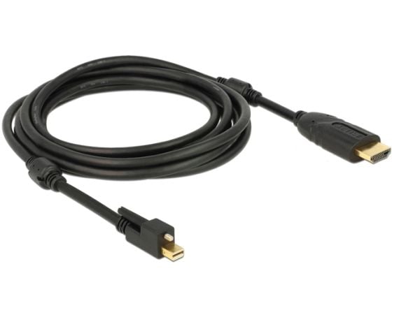 Delock - Adapterkabel - Mini DisplayPort hann til HDMI hann - 3 m - svart - 4K-støtte