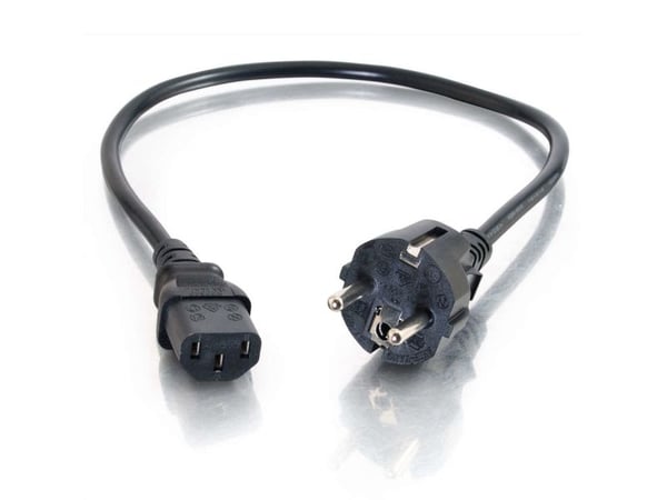 C2G Universal Power Cord - Strömkabel - power CEE 7/7 (hane) till power IEC 60320 C13 - 2 m - formpressad - svart - Europa