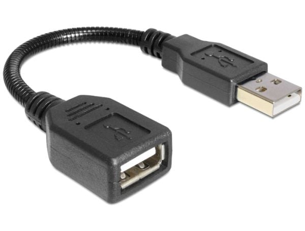 Delock - USB-forlengelseskabel - USB (hann) til USB (hunn) - USB 2.0 - 16 cm - svart
