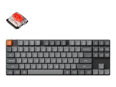 Keychron K1 MAX - Tastatur - QMK/VIA, tilpasset mekanisk - 80% - TKL - bakgrunnsbelyst - trådløs - USB-C, Bluetooth 5.1 - tastsvitsj: Gateron Low P...