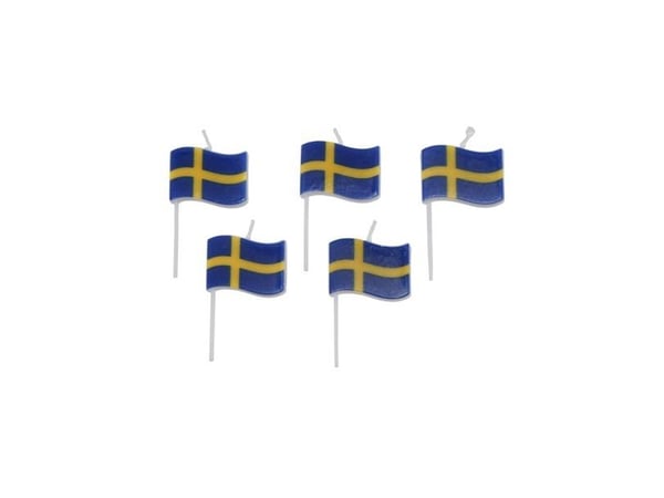 Svensk flag lys, 5 stk