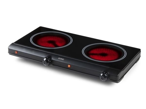 Domo DO339KP, Black, Countertop, Ceramic, Ceramic, 2 zone(s), 2 zone(s)