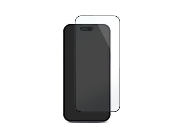 DELTACO - Skjermbeskyttelse for mobiltelefon - full dekning, 9H - 2.5D - glass - rammefarge svart - for Apple iPhone 15 Pro