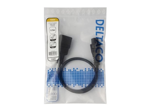 DELTACO - Virtajohto - IEC 60320 C14 - IEC 60320 C5 - AC 250 V - 2,5 A - 50 cm - musta - IEC 60320 C14 - IEC 60320 C5 - AC 250 V - 2,5 A - 50 cm - ...