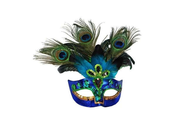 Påfågel halvmask