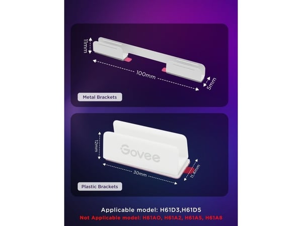 Govee Neon Rope Light 2 Extra Brackets and Clips (15+5pcs)