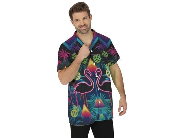 Neon flamingo skjorte