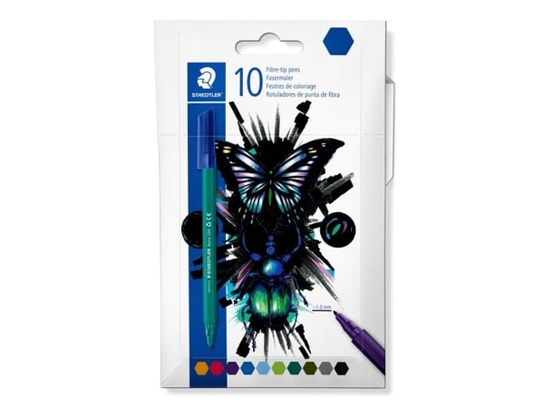 Staedtler 326 C10 E1, Blandade färger, Multifärg, 1 mm, Ultrafin, Polypropylen (PP), Hexagonal