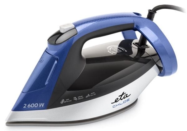 ETA Chloe 2276 90000 - Dampstrykejern med automatisk slukking - såleplate: keramisk - 2600 W - blå/sølv
