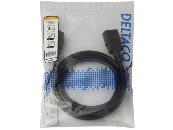 Deltaco Power cable IEC C14 - IEC C5, 3m, black, 3 m, IEC C14, IEC C5