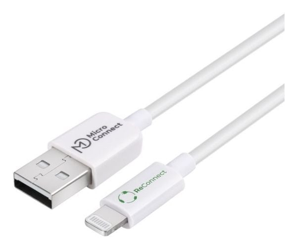 Microconnect ECO-LIGHTNING2, 2 m, Lightning, USB A, Uros, Uros, Valkoinen