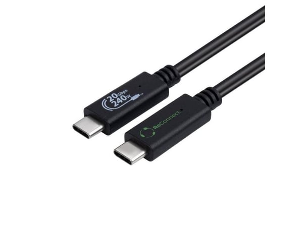 Microconnect ECO-USB3.2CC0.25, 0,25 m, USB C, USB C, USB 3.2 Gen 2x2, Sort