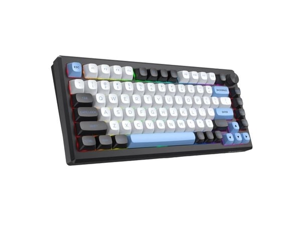 REDRAGON K732WLB-RGB-PRO URANUS PRO, 65%, Trådløs, USB + RF Wireless + Bluetooth, Mekanisk nøkkelbryter, QWERTY, Sort, Hvit