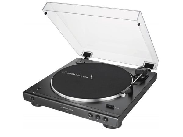 Audio-Technica AT-LP60XBT, Remdriven skivtallrik, Helautomatisk, Svart, Gjuten aluminium, 33 1/3,45 RPM, 33 1/3,45 RPM