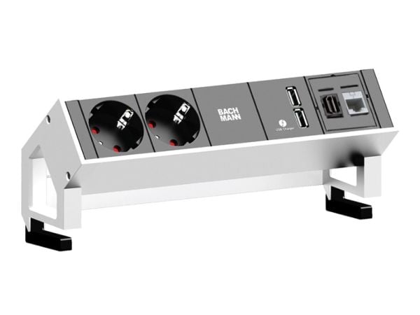 Bachmann DESK2 2xCEE7/7 1xHDMI 1x CAT6 USBLaturi 2xTyp A 5.2V/2.15A (902.2281)