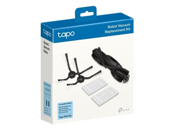 TP-Link Tapo RVA105, Tilbehørssett, Robotstøvsuger, Svart, Hvit, Tapo RV30 Max Plus, Tapo RV30 Max, Tapo RV20 Max Plus, Tapo RV20 Max, Hengende bok...