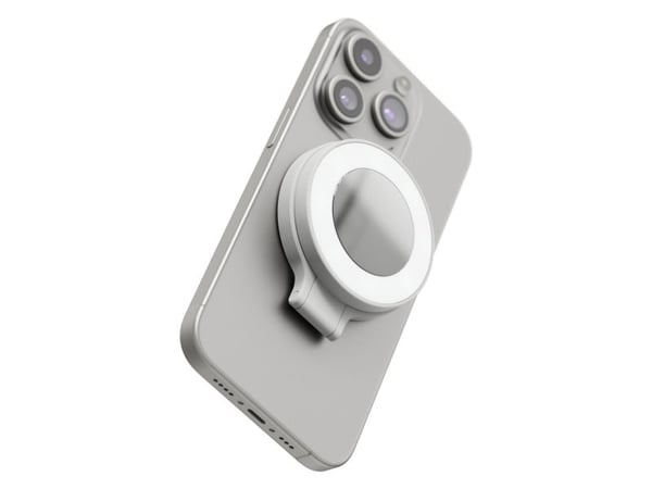 ShiftCam SnapPocket Light, Selfie-lys, Grå, Alle merker, iPhone 12 & above, Magnetic Sticker or MagSafe Compatible Cases, LED, Innebygd batteri