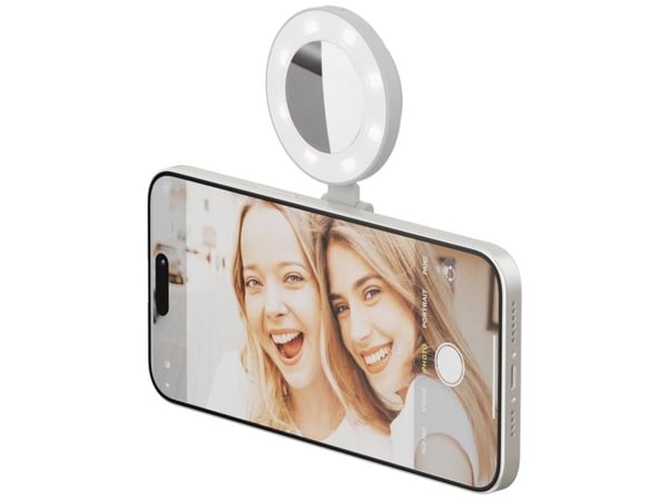 ShiftCam SnapPocket Light, Selfie-lys, Grå, Alle merker, iPhone 12 & above, Magnetic Sticker or MagSafe Compatible Cases, LED, Innebygd batteri