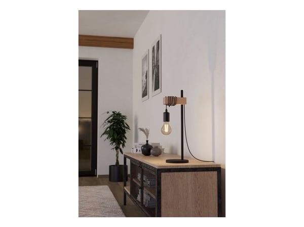EGLO TOWNSHEND Bordlampe - Eik farget & Svart