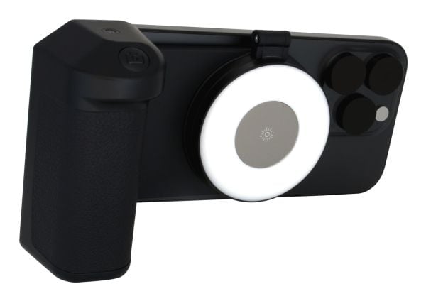 RealPower Selfie MagFree, Selfie-lys, Sort, Hvit, Akrylonitril-butadien-styren (ABS), Polyuretan (PU), Universell, LED, 120 mm