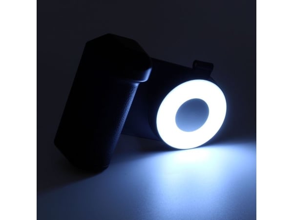 RealPower Selfie MagFree, Selfie-lys, Sort, Hvit, Akrylonitril-butadien-styren (ABS), Polyuretan (PU), Universell, LED, 120 mm