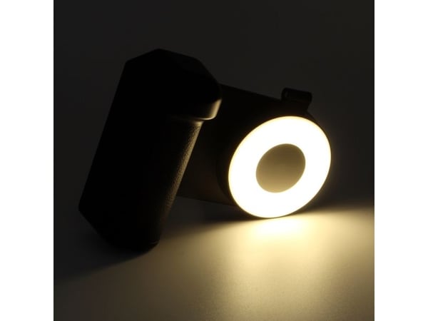 RealPower Selfie MagFree, Selfie-lys, Sort, Hvit, Akrylonitril-butadien-styren (ABS), Polyuretan (PU), Universell, LED, 120 mm