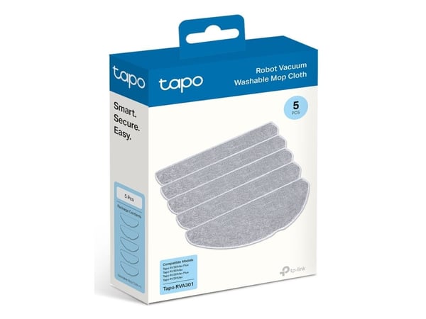 TP-Link Tapo RVA301, Moppepute, Robotstøvsuger, Grå, Bomull, Polyester, Tapo RV30 Max Plus, Tapo RV30 Max, Tapo RV20 Max Plus, Tapo RV20 Max, 277,5 mm