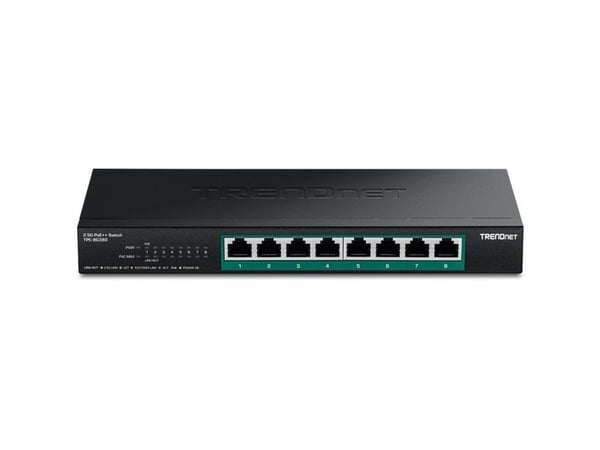 TRENDnet TPE-BG380 - Version v1.0R - switch - ikke-styrt - 8 x Gigabit Ethernet - veggmonterbar - PoE++ (230 W) - TAA-samsvar