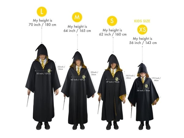 Cinereplicas Harry Potter Hufflepuff trollkarlsklänning, str. M