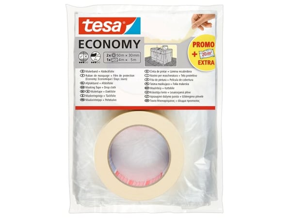 TESA 55421-00000-05, Beige, Naamiointimateriaali, liuottimen kestävä, 50 m, 30 mm, 2 kpl