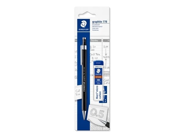Staedtler 7785ABK25D, HB, Sort, Sølv, Sekskantet, Hobby, Kontor, Skole, Blister, 1 stykker