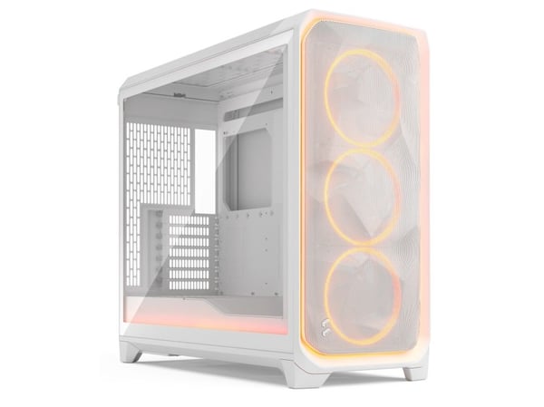 Fractal Design Meshify 3 XL Ambience Pro RGB - Tower - utvidet ATX (E-ATX) - ingen strømforsyning (ATX) - hvit TG-klar fargetone - USB/lyd