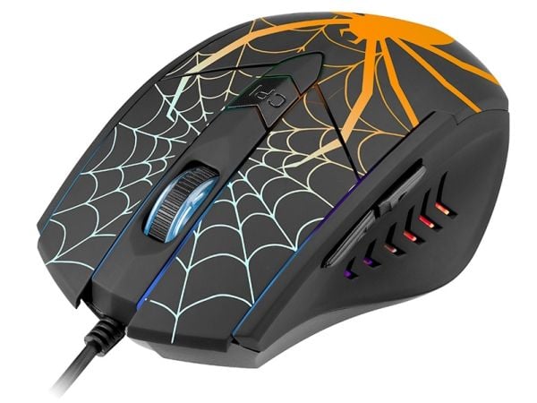 Tracer GameZone Black Widow - Mus - ergonomisk - høyrehendt - optisk - 6 knapper - kablet - USB - hengeboks