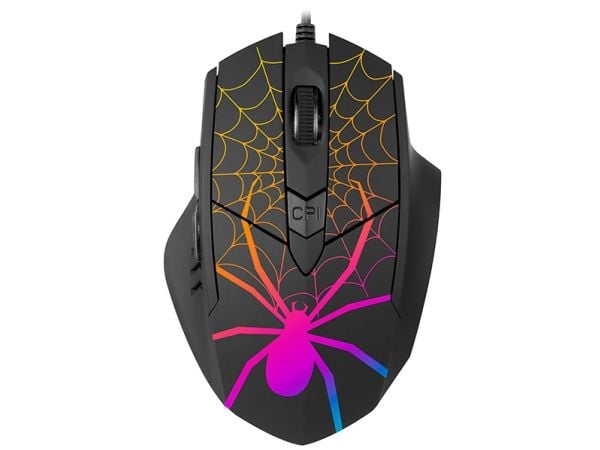 Tracer GameZone Black Widow - Mus - ergonomisk - høyrehendt - optisk - 6 knapper - kablet - USB - hengeboks
