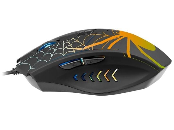 Tracer GameZone Black Widow - Mus - ergonomisk - høyrehendt - optisk - 6 knapper - kablet - USB - hengeboks