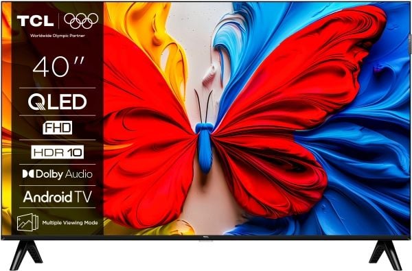 TCL 40S5K, 101,6 cm (40"), 1920 x 1080 piksler, QLED, Smart TV, Wi-Fi, Sort